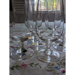 VTG Spiegelau Crystal Beer Glasses Set/6 Beehive Stem Etched Crown S Logo Clear